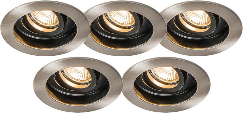 Set mit 5 modernen Einbaustrahlern Stahl - Rondoo