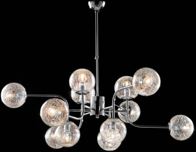 Ikarus - Hängeleuchte aus poliertem Chromeisen, 12 Lichter, 94 – Ø105 – BL213-12-CR - Bonetti Illumina
