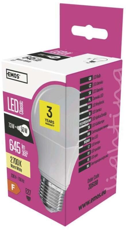 LED- Glühbirne A60 E27 warmweiß 7.3 W 60 × 110 mm