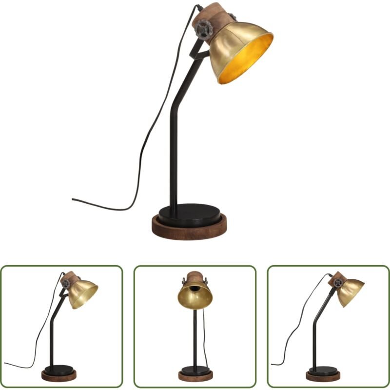 Industriestil - Schreibtischlampe 25 W Antik-Messing 18x18x60 cm E27