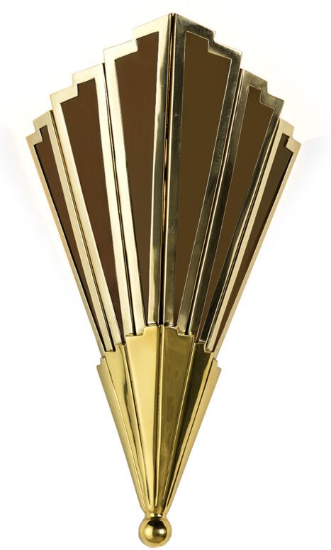 Wandleuchte 24X18X48 Braunes Acryl/Goldenes Metall