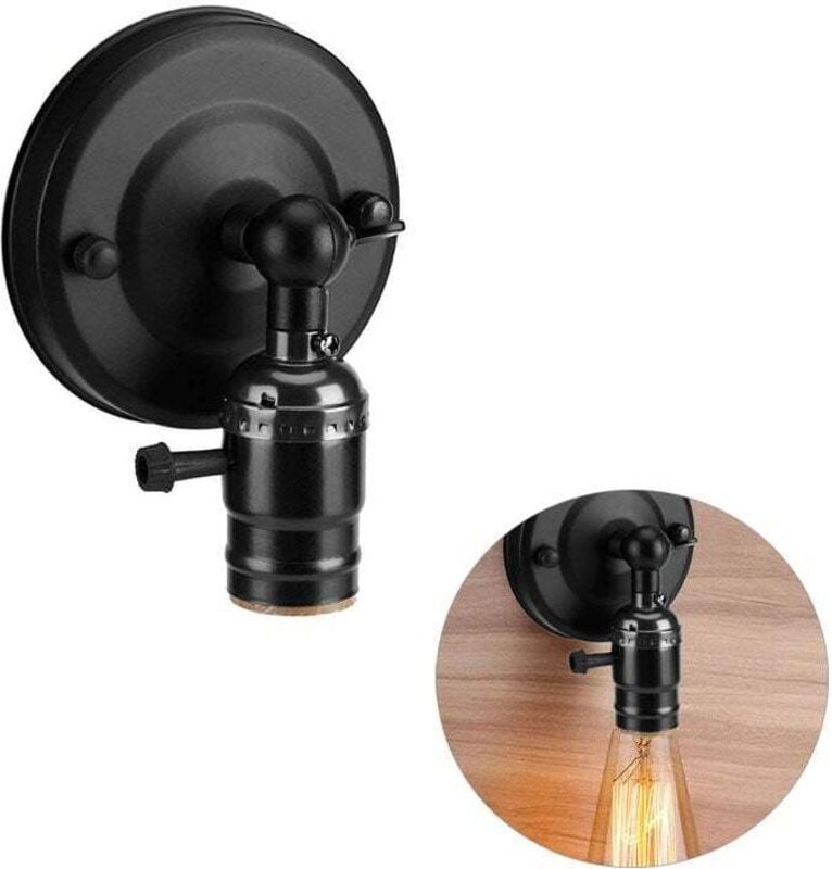 Vintage-Lampenfassung, E27 Edison Retro-Wandlampenfassung mit Schalter für den Heimgebrauch und die Dekoration