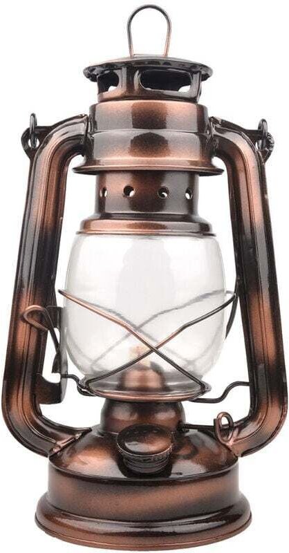 LED-Campinglaterne - Retro-Design - Dimmbar - Benötigt 4 AA-Batterien - 24,5 cm - Warmweiß, Einteilig,