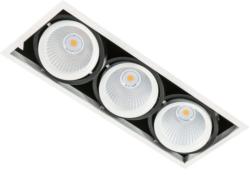 Vertico Triple 4000K - Moderne technische LED-Deckeneinbau weiß, schwarz, kühlweiß 4000K 4200lm - Italux