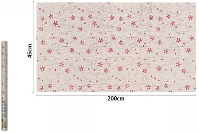 Trade Shop Traesio - Trade Shop - PVC-Klebefolie, Rolle, rosa Blumen, 45 cm x 2 m, Möbel, Schubladen, Zuhause, 71218 -