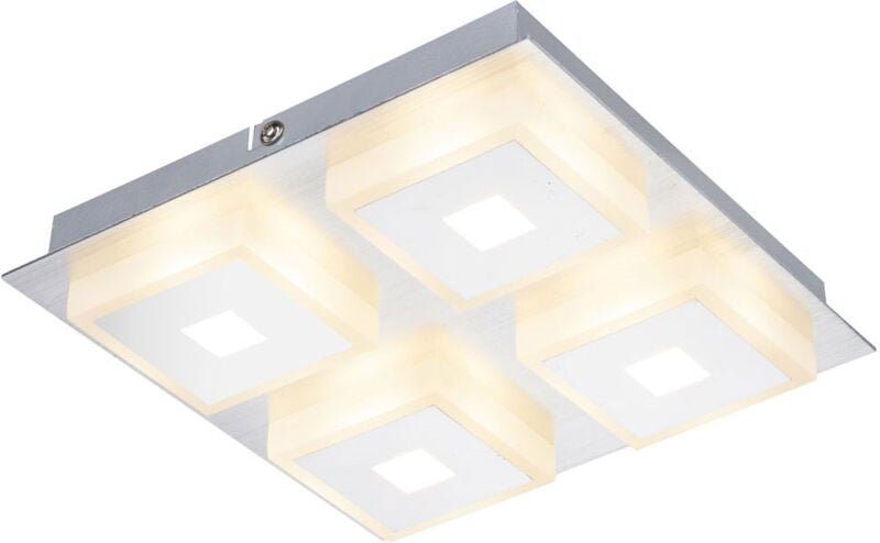 Thumbnail - Globo - Deckenleuchte Deckenlampe 4-Flammig Wohnzimmer Aluminium Beleuchtung satiniert, chrom Acryl, 4x led 4x 5 Watt 4x...