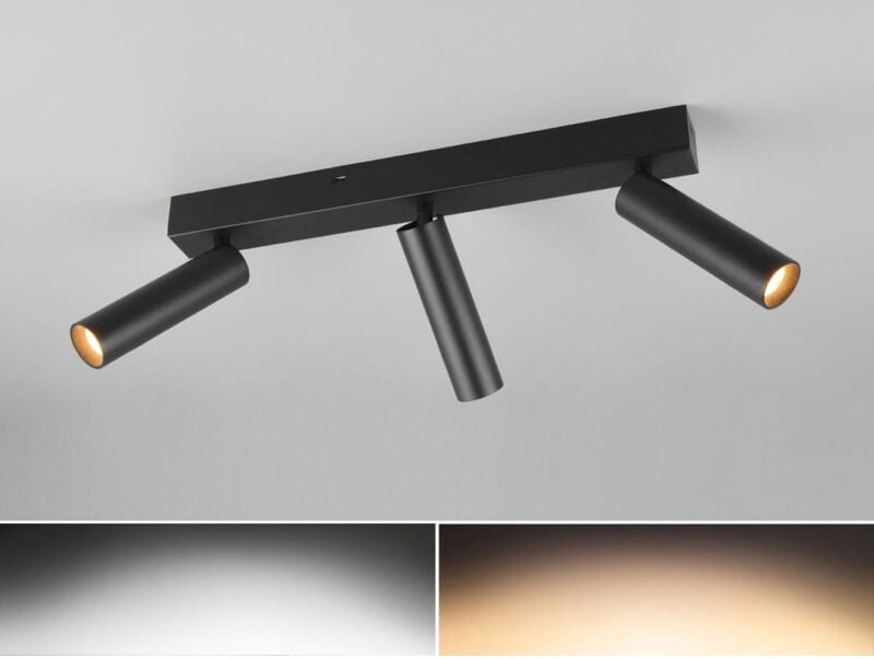 Moderner led Deckenstrahler ambala dimmbar 3-flammig Schwarz, Breite 44cm