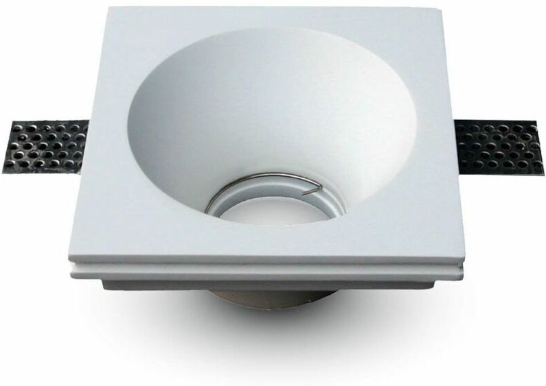 V-tac - Quadratische LED-Einbaustrahlerfassung GU10 und GU5.3 (MR16) Weißer Gipskörper