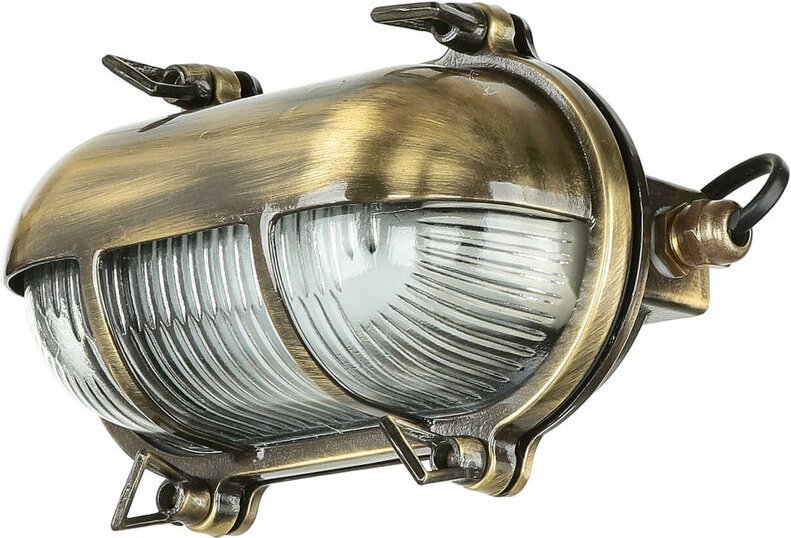 Lichterlebnisse 435 BRASS ANTIQUE 9725 Außenwandleuchte E27 Messing-antik, Klar, Transparent