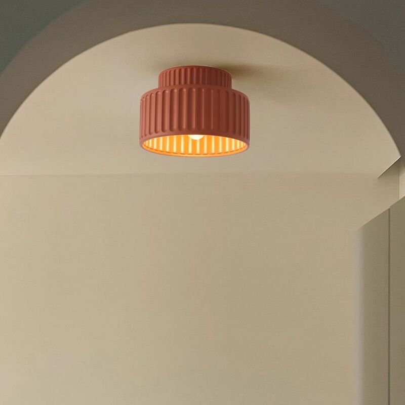 Modern Deckenleuchte Rund Deckenlampe Lampenschirm Rot E27 Ø23CM für Esszimmer Wohnzimmer Schlafzimmer Flur - 1Pcs