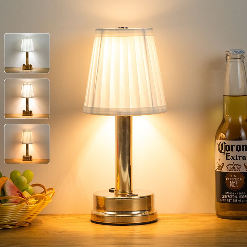 Moderne kabellose Tischlampen, tragbare, dimmbare LED-Schreibtischlampe mit 3 Helligkeiten für den Nachttisch im Wohnzim...
