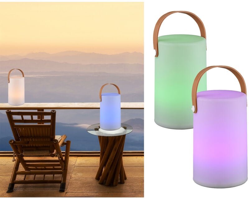 Meinewunschleuchte - Wiederaufladbare led Tischleuchte 2er set Farbwechsel, Akku, usb Höhe 20cm