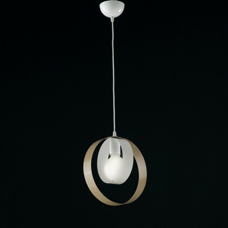 Weißer Tortora Eisen Pendelleuchter ein Licht 25x h27 cm