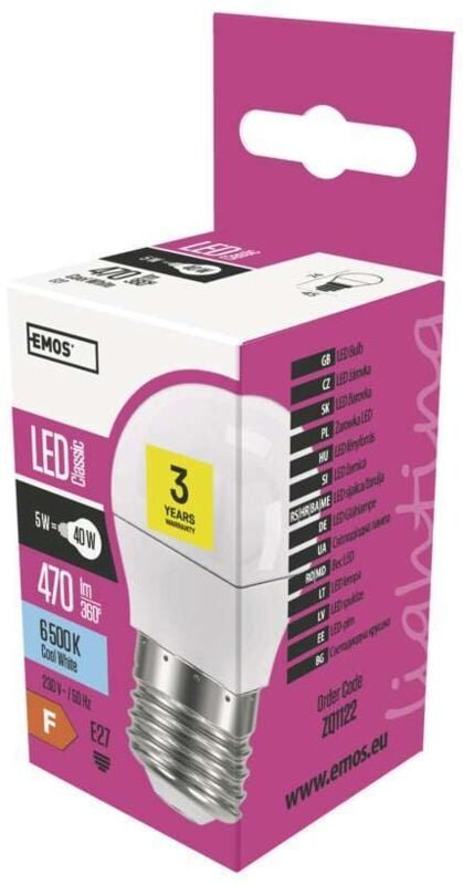 Mini Globe LED-Glühbirne E27 kaltweiß 5 W