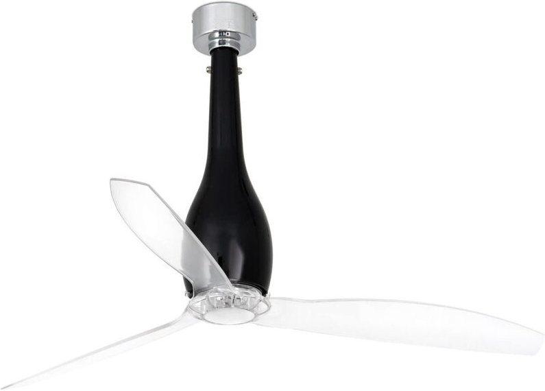 Faro Eterfan Mittlerer Deckenventilator mit / ohne Licht klar, schwarz glänzend
