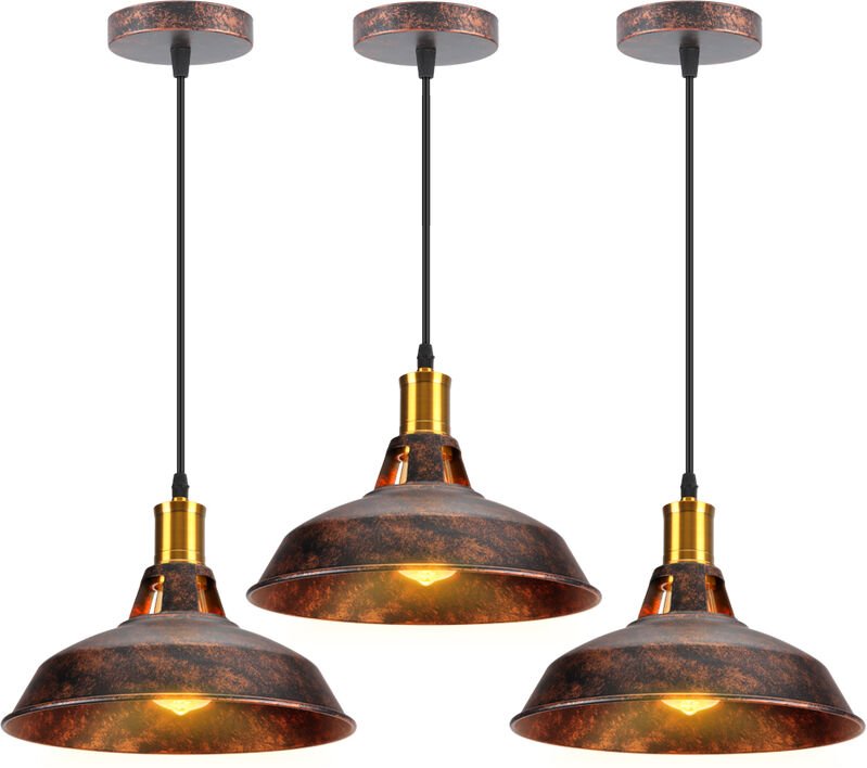 Industriell Pendelleuchte Lampenschirm Vintage Hängelampe aus Metall Edisen E27 Lampe für Loft Esszimmer Wohnzimmer Flur...