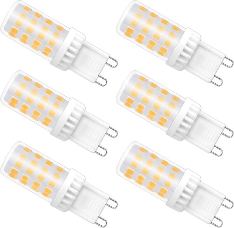 Ersandy - G9-LED-Leuchtmittel, dimmbar, 4 w, entspricht 40 w Halogen, 480 lm, Warmweiß 3000 k, Standard-G9-Sockel, 360° ...