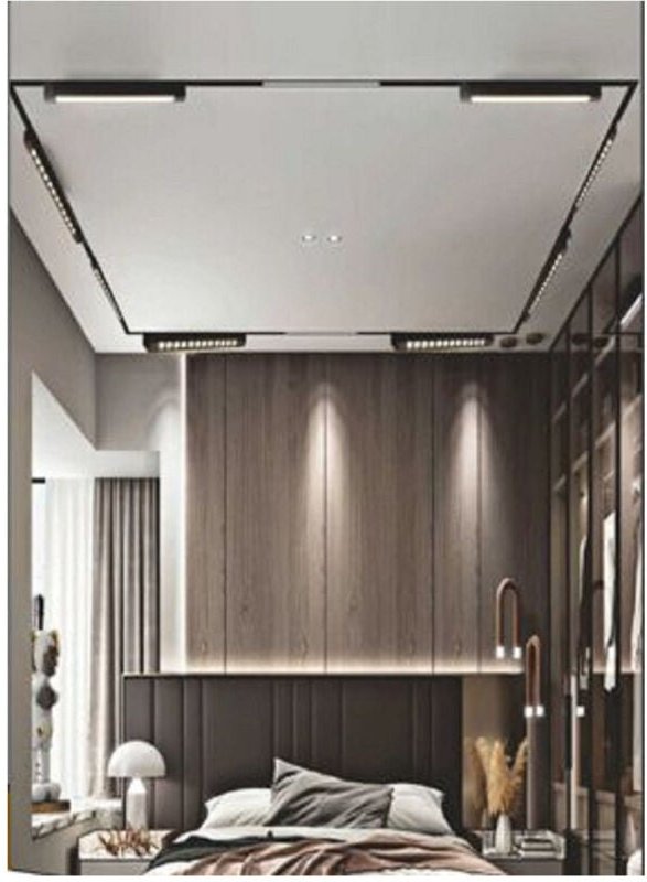 Trade Shop Traesio - Trade Shop - einstellbarer schienenstrahler 12W 6 led weiss schwarz licht 6500K 4000K 3000K PST-27 ...