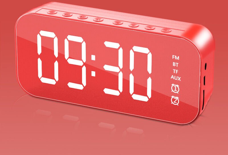 BEBUSINGOTO Multifunktionaler digitaler LED-Wecker, Bluetooth-Lautsprecher, Nachttischbeleuchtung, elektronische Spieluh...