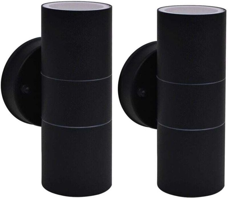 Applique murale d'extérieur 2 pcs Acier inoxydable vers le bas/haut