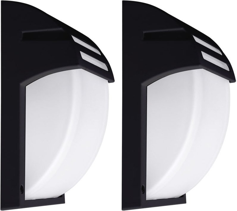 2er Set Außen Leuchten schwarz Fassaden Wand Lampen alu Garten Strahler Terrassen Beleuchtung