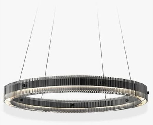 Darla – runde moderne Kronleuchterlampe über dem Tisch, 60 cm, schwarz