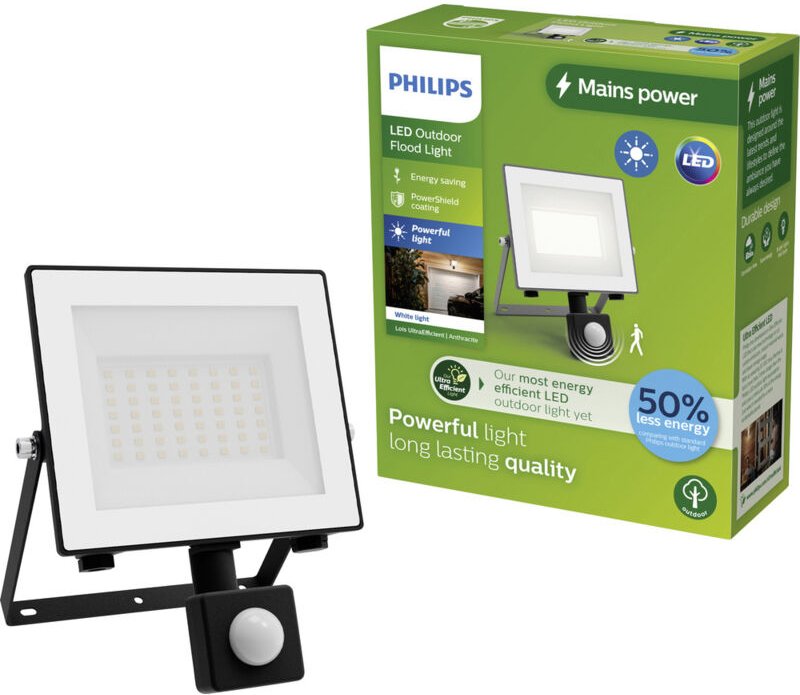 Led Lois 929004643201 LED-Außenstrahler mit Bewegungsmelder 14 w Warmweiß - Philips