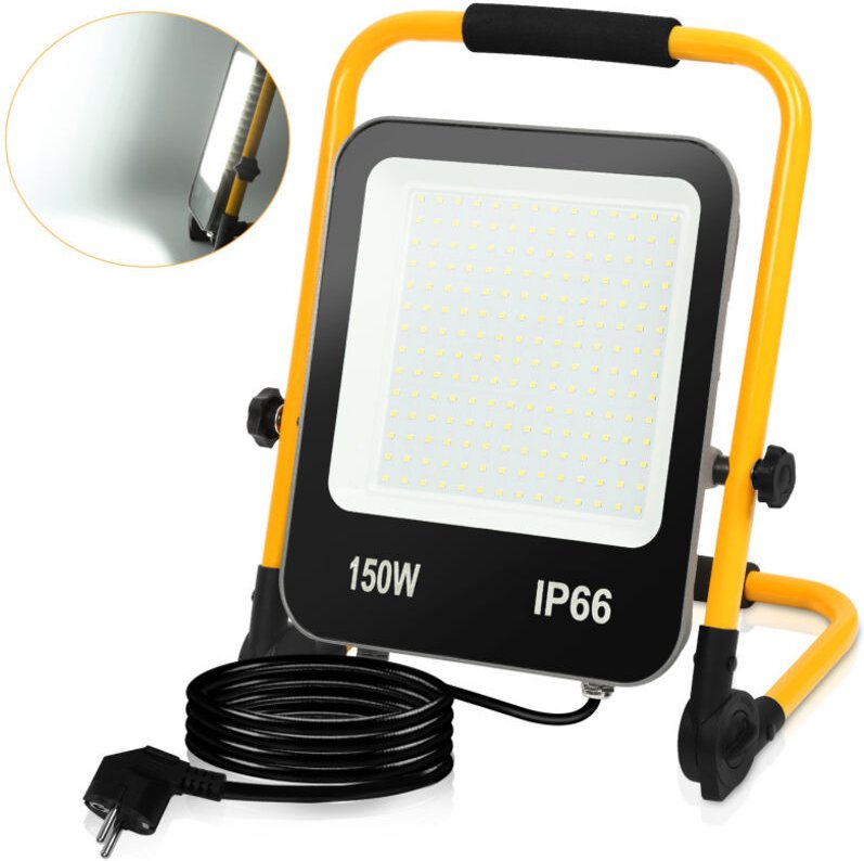 Wolketon - swanew led Baustrahler Fluter stativ 6000K Austellenlampe led Fluter Floodlight IP66 150W