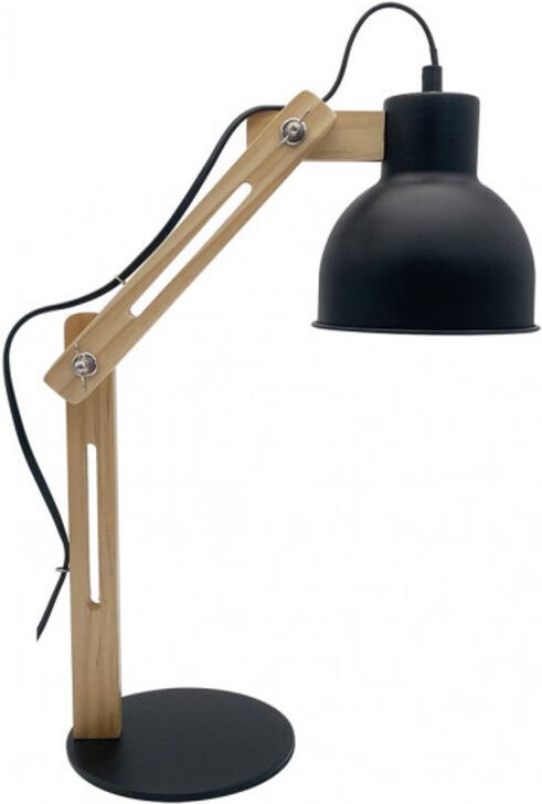 Fabrilamp - Baptista 1-flammig Schwarz/Buche Flexo-Gelenkleuchte Modell Baptista