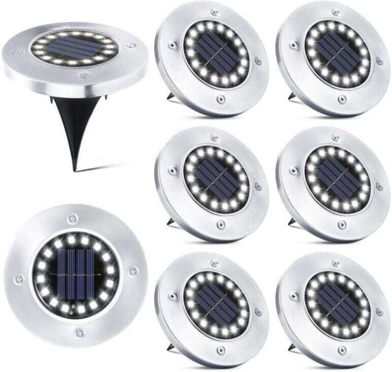 Vtizikl 16 LED Lampe Solaire Extérieur-8 Pièces Spot Solaire Jardin Etanche Lampadaire pour Passerelle Chemin Terrasse C...