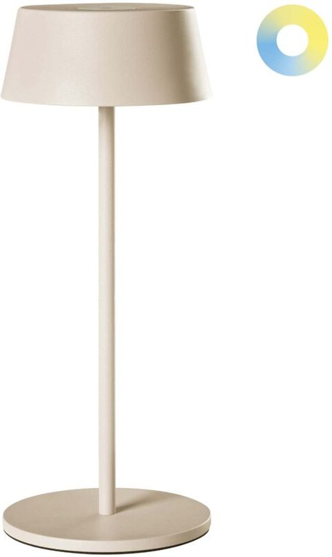 Kabellose LED Tischlampe GUDER mit Dimmer Metall Beige