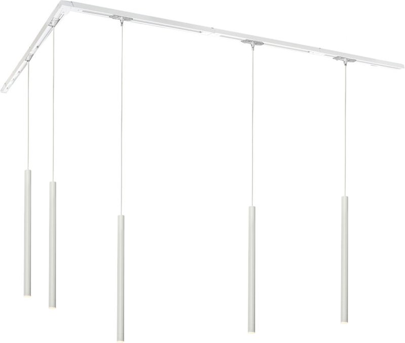 Modernes Schienensystem mit 5 Pendelleuchten Weiß 1-phasig - Iconic Frini