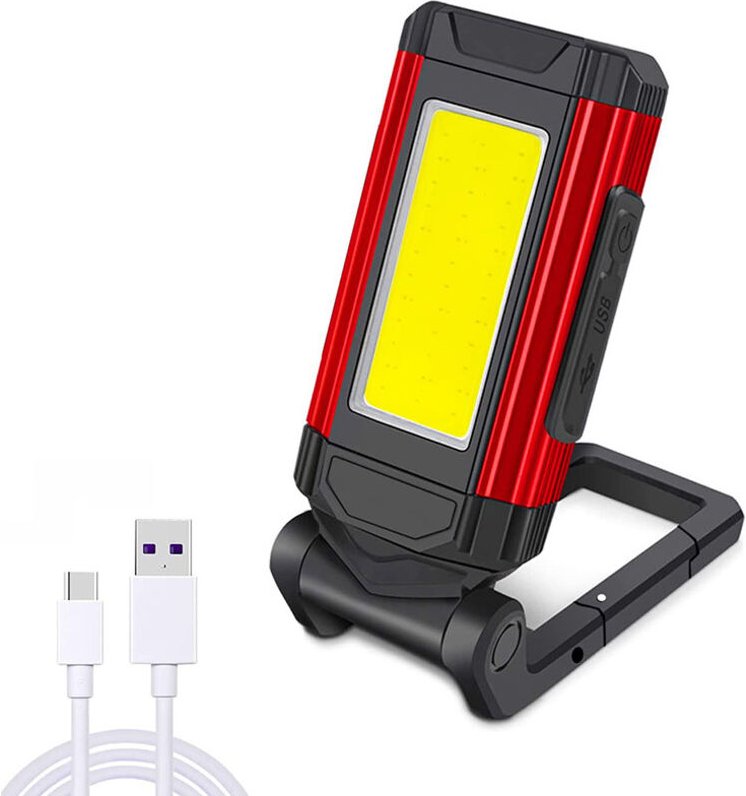 Leistungsstarke wiederaufladbare Arbeitsleuchte, LED-Handlampe, Werkstattlampe mit Magnetfuß, Taschenlampenlampe mit IPX...