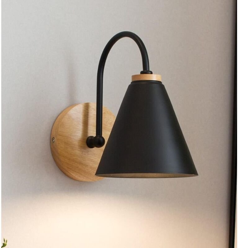 Wandleuchten aus Holz, moderne Leselampe, minimalistische Nachttischlampe, Vintage-Wandleuchte für den Innenbereich, Art...