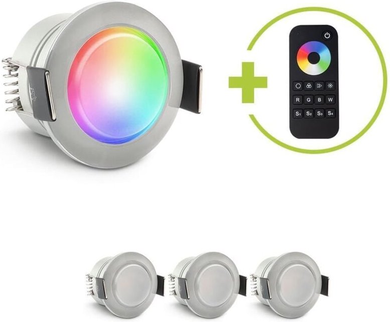 Einbaustrahler Mini Genova 3W RGBW IP65 - Farbe: acryl - Anzahl: 4x