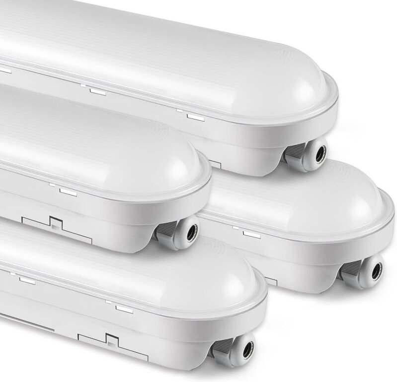 4 Stück,Feuchtraumleuchte led 120CM, 36W 4500LM led Lampe Röhre, Verknüpfbar Werkstattlampe IP65 Wasserfest led Leuchtst...