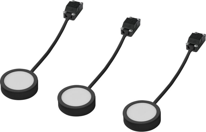Ledvance - Undercabinet Spot Puck 65mm 3 x 3W 830 Black LED-Unterbauleuchte 3.00 w Warmweiß Schwar