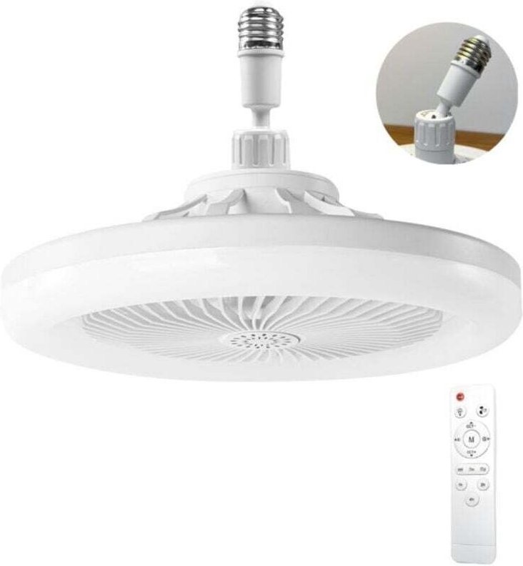 Deckenventilator mit Licht, Deckenventilator mit Fernbedienung, leiser Deckenventilator, dimmbare LED-Deckenleuchte E27,...