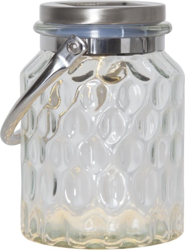 Solar Laterne Pireus, led, Outdoor, Glas, Windlicht, Dämmerungssensor, Warmweiß, 16 cm - Star Trading