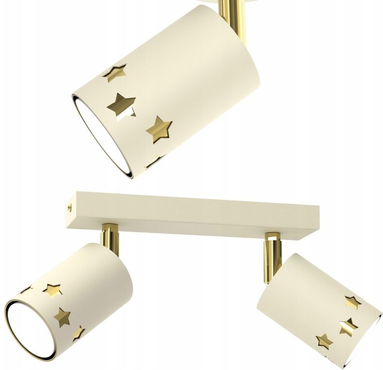Kinder-Deckenleuchte Spot Led Beige Star Ecru Gold Gu10