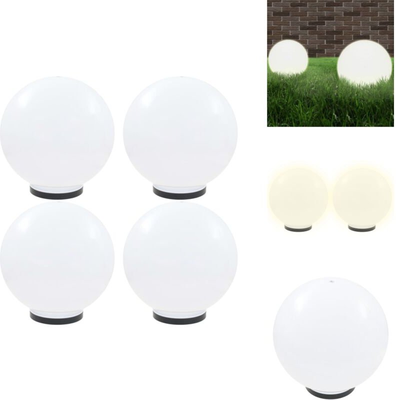LED-Gartenleuchten 4 Stk. Kugelförmig 40 cm pmma - led Gartenleuchte - Outdoor Beleuchtung - Gartendeko - Kunststoff Gar...