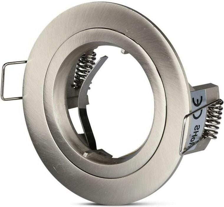 Runder LED-Einbaustrahlerhalter GU10 und GU5.3 (MR16) Farbe Nickel satiniert - V-tac