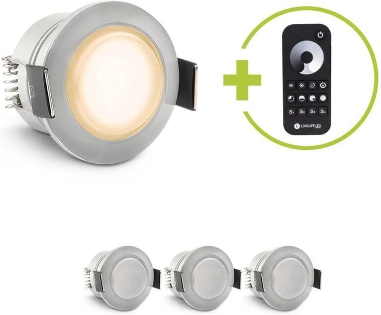 Einbaustrahler Mini Genova 3W 2700K IP65 - Farbe: acryl - Anzahl: 4x