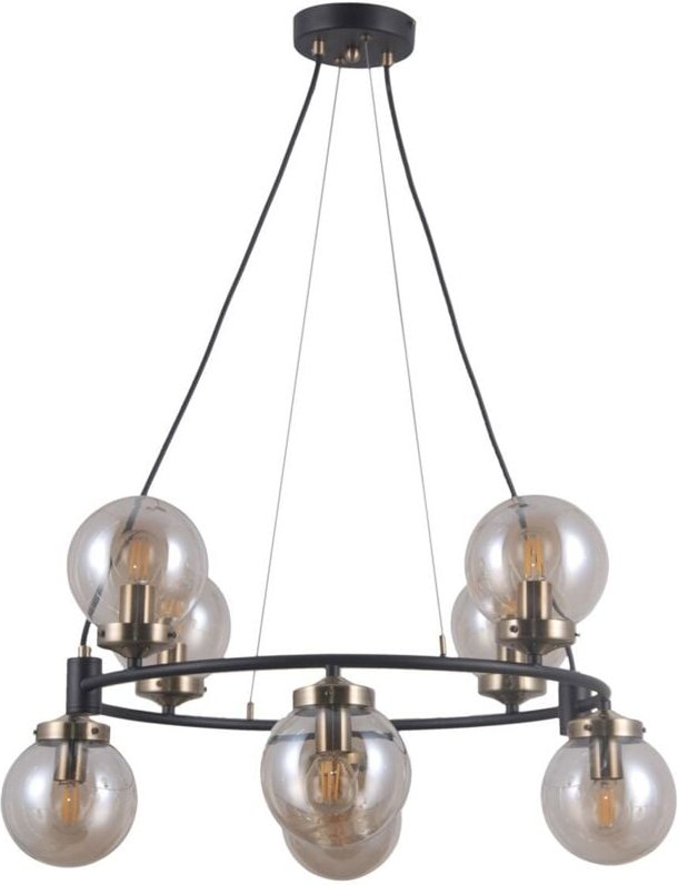 Galvez Industrielle Retro 8-flammige Kugel-Pendel-Deckenleuchte, E14 - Italux