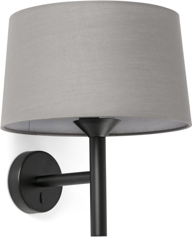 Thumbnail - Faro Windsor Wandleuchte mit Schirm Schwarz, Grau 1x E27