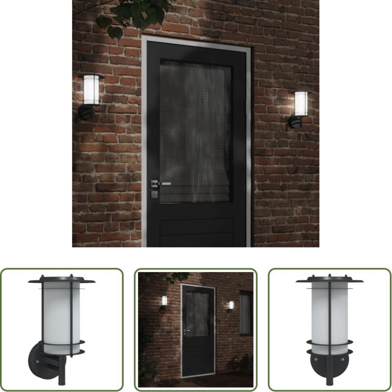 vidaXL Wandlampe - Außenwandleuchte Schwarz Edelstahl