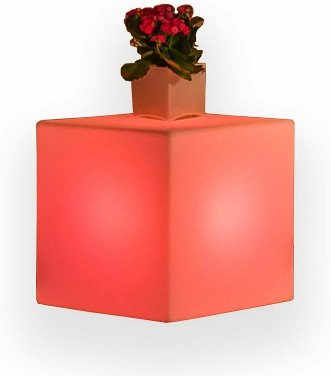 Quadratische leuchtende Laterne YouCube mit LED-Laterne Dekoration Made in Italy für den Außeneinsatz -Niedriges Modell ...