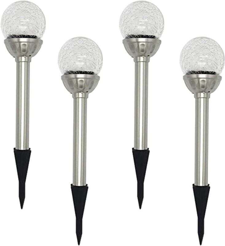 Solar-Gartenleuchten für den Außenbereich, 4er-Pack RGB-LED-Kugelleuchten mit Farbwechsel, 6–10 Stunden Leuchtdauer – Fe...