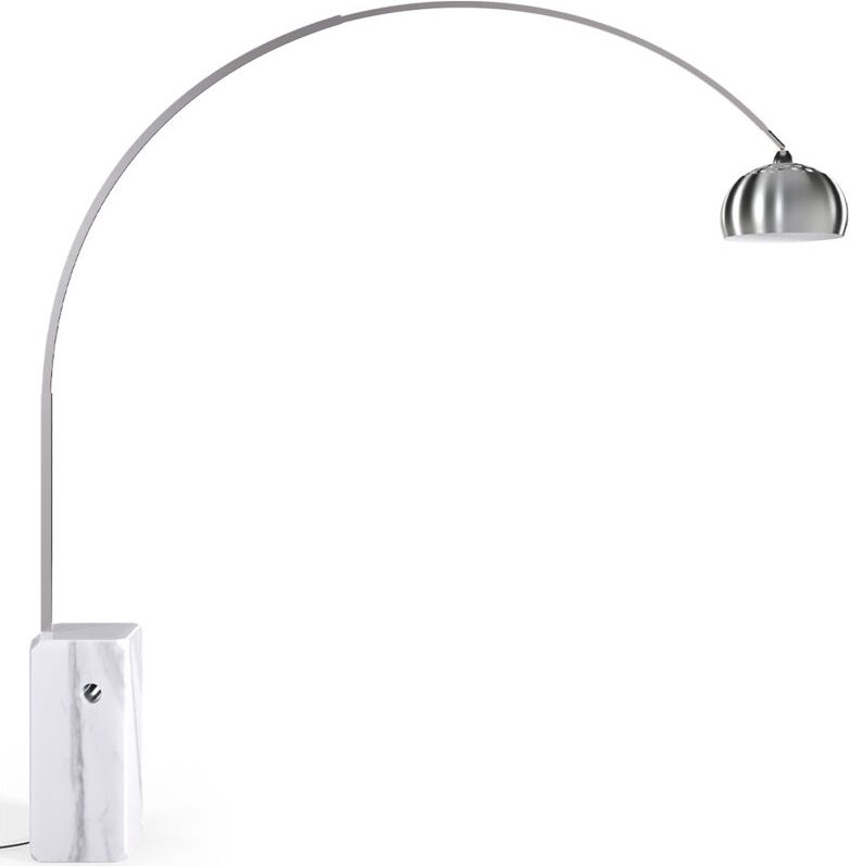 Stehlampe mit Marmorsockel - Wohnzimmerlampe - Bow Weiß