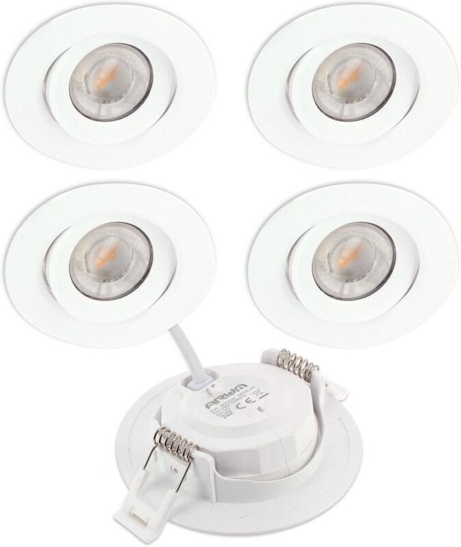 Arum Lighting - 5 verstellbare LED-Einbaustrahler asturie 7W dimmbar Eq 75W Farbtemperatur: 4000K neutralweiß
